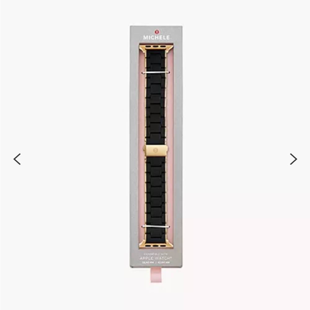 Michele black & silver apple watch band